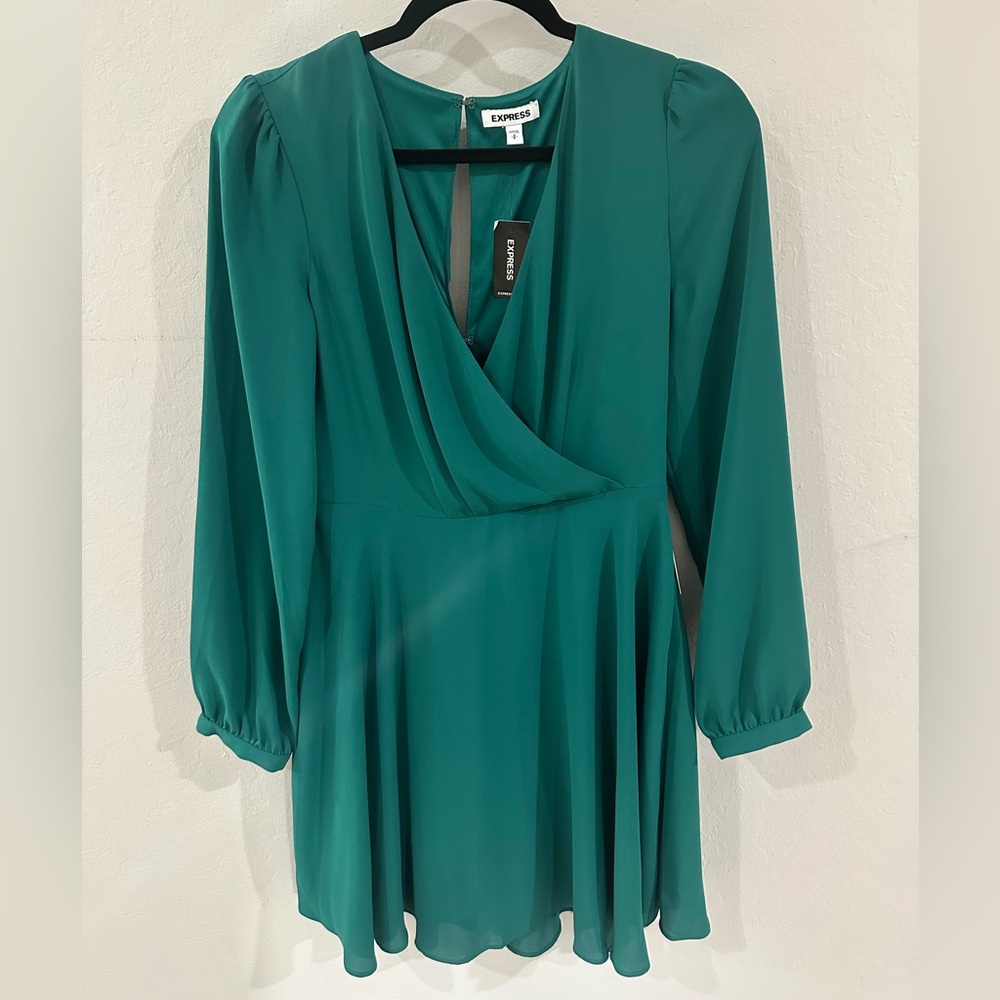 NWT Express Turquoise V-Neck Dress